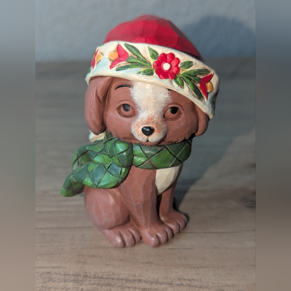 Jim Shore Heartwood Creek Mini #6004296 CHRISTMAS PUPPY, 3.5"